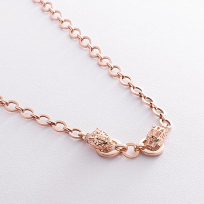 Кольє "Пантера" у червоному золоті (фіаніти) кол02441 №5