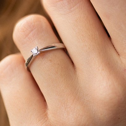 Заручальна золота каблучка з діамантом кб0271 №4