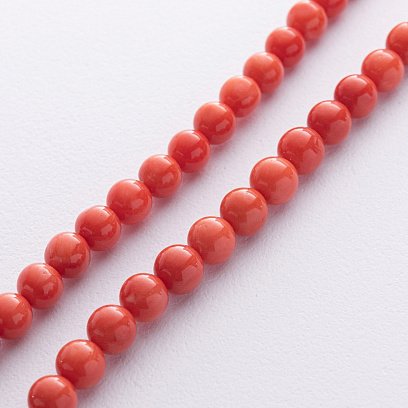 Бусы из коралла (золотая застежка) бус017к №6