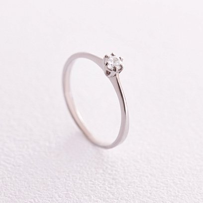 Заручальна срібна каблучка з фіанітом 466