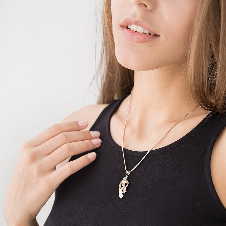 Золота підвіска з фіанітами п02210 від ювелірного магазину Онікс - 5