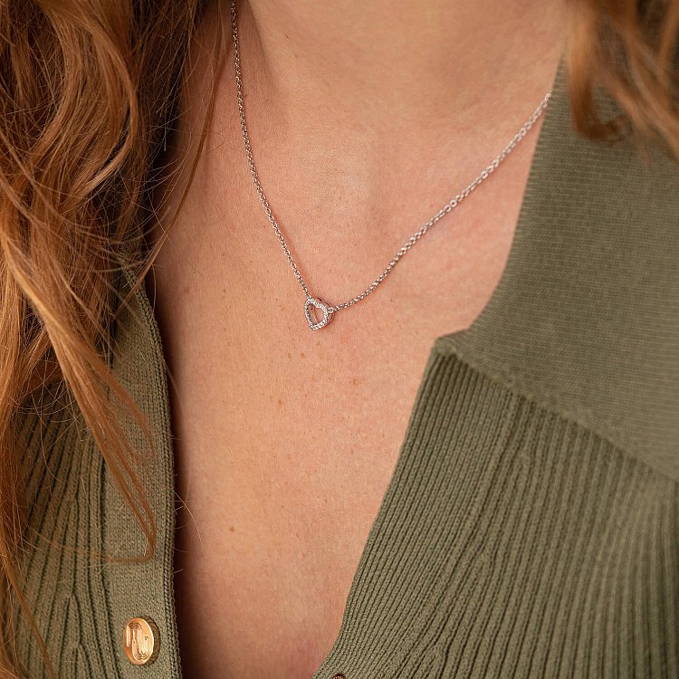 Золотое колье "Сердечко" с бриллиантами колб0088ca от ювелирного магазина Оникс - 1