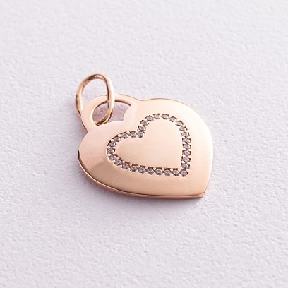 Золотая подвеска "Сердце" п01804