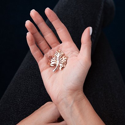 Золотая брошь "Листочек" зак00098 №2