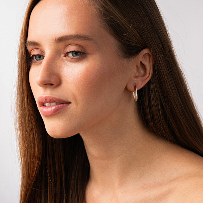 Золотые серьги "Camille" с фианиты с09281 №2