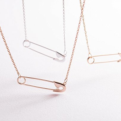 Кольє "Шпилька" у червоному золоті кол02304 №8