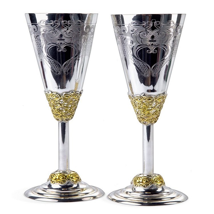 Бокалы для шампанского "Свадебные" (2 шт.) 73082 от ювелирного магазина Оникс