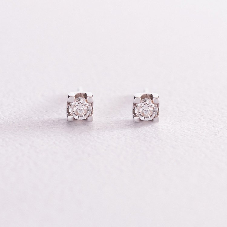 Золотые серьги - пусеты (бриллианты) сб0132vi от ювелирного магазина Оникс