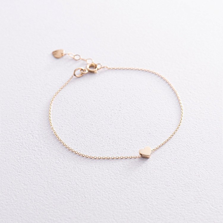 Браслет "Сердечко" у жовтому золоті б05185 від ювелірного магазину Онікс