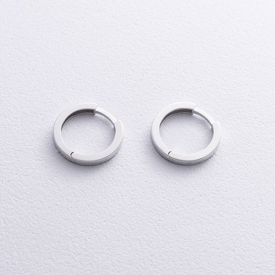 Серьги - кольца в белом золоте с08767 №3