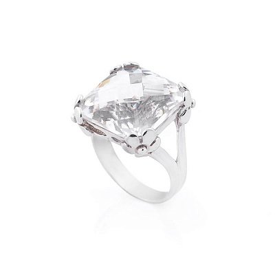 Женское серебряное кольцо с фианитом 111058