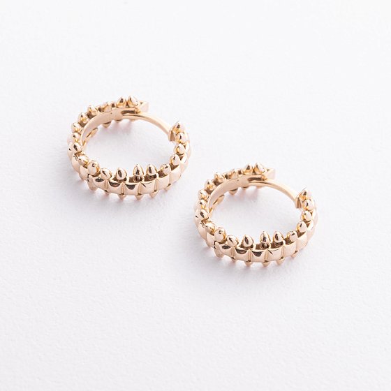Сережки - кільця "Тереза" у жовтому золоті с09654 №3