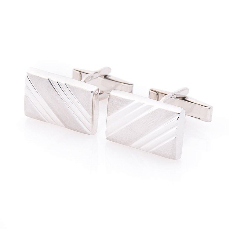 Срібні запонки (родій) 25040 від ювелірного магазину Онікс