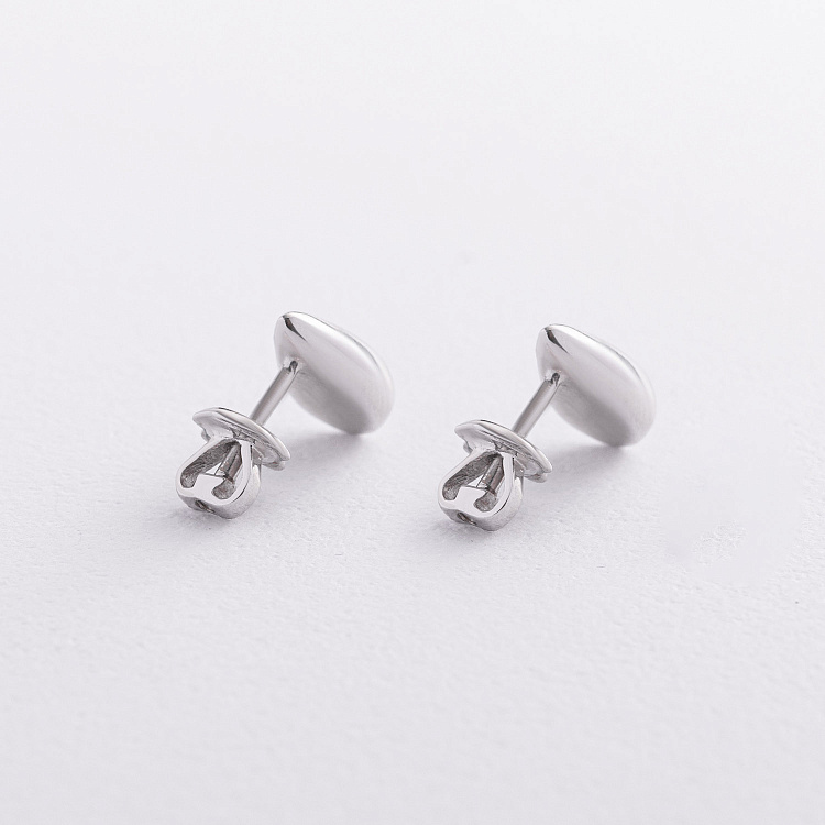 Серебряные серьги - пусеты "Капельки" 902-01372 от ювелирного магазина Оникс - 1