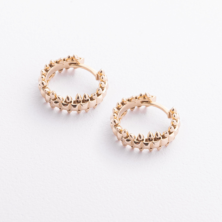 Сережки - кільця "Тереза" у жовтому золоті с09654 від ювелірного магазину Онікс - 1