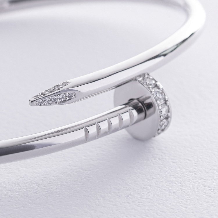 Жесткий золотой браслет "Гвоздь" (бриллианты) бб0039м от ювелирного магазина Оникс - 2