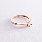 Помолвочное кольцо в красном золоте (фианит) к07096 от ювелирного магазина Оникс - 2