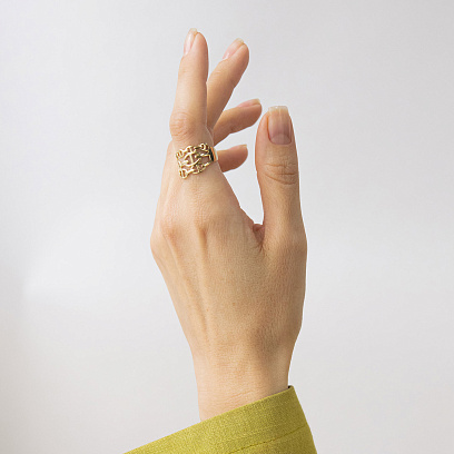 Кольцо "Helen" в желтом золоте к08442 №2