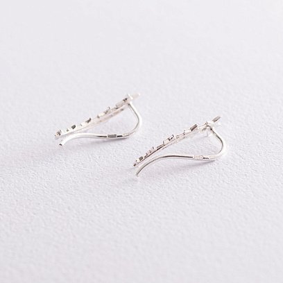 Серьги - клаймберы "Звездочки" в серебре 123026 №6