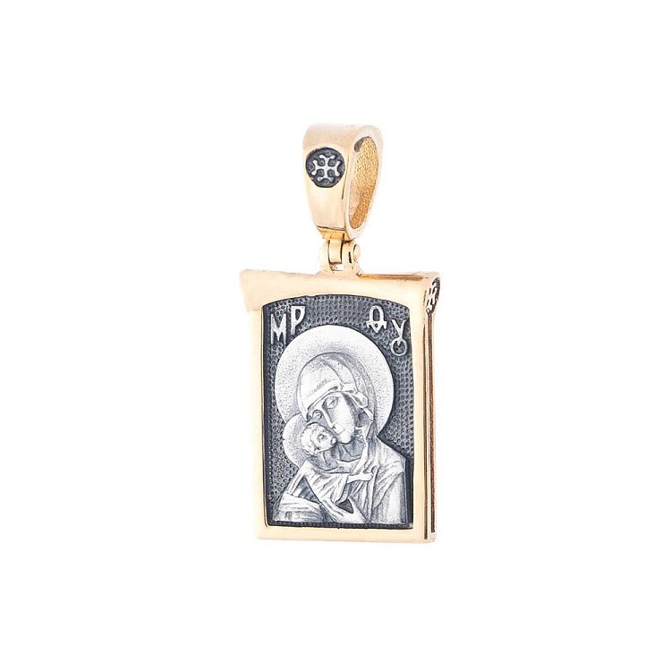 Серебряная ладанка с чернением позолотой 132509 от ювелирного магазина Оникс