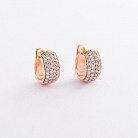 Золотые серьги - кольца с бриллиантами doubs533 от ювелирного магазина Оникс