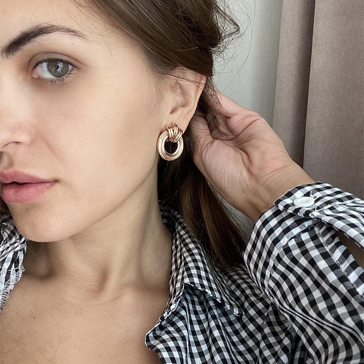 Золоті сережки "Кільця" с08366 від ювелірного магазину Онікс - 11