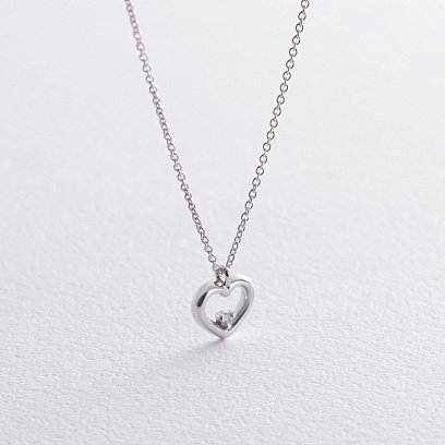 Золотое колье "Сердечко" с бриллиантом колб0110y №3