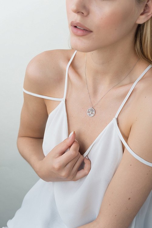 Золоте кольє "Дерево життя" фіаніт кол01476 від ювелірного магазину Онікс - 4