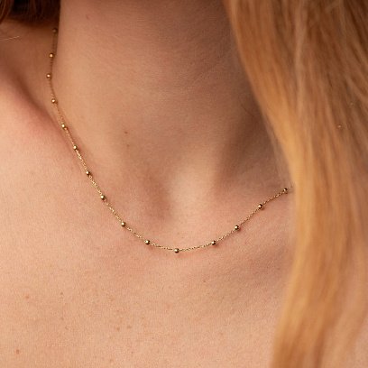 Колье "Шарики" в желтом золоте кол02030 №5