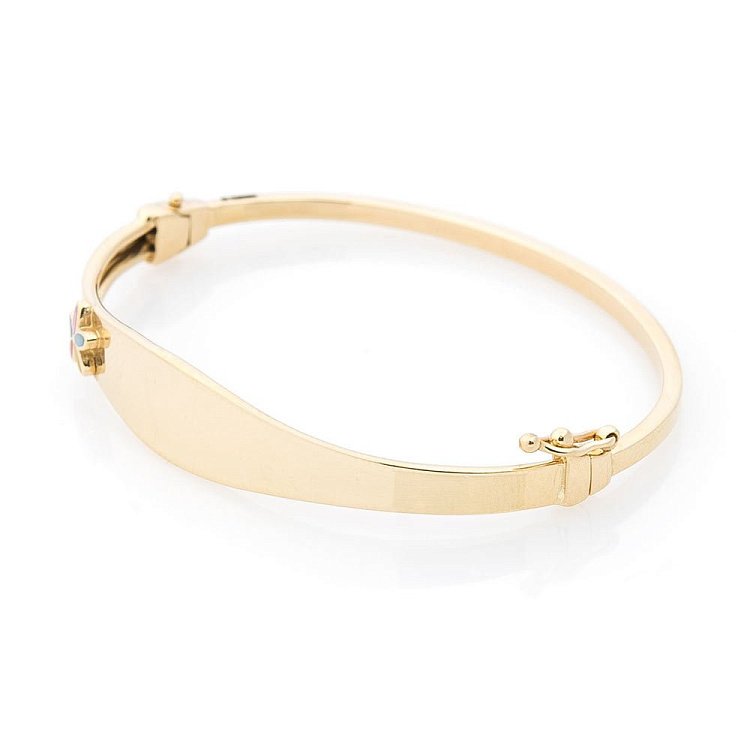 Золотий дитячий браслет "Квітка з емаллю" б03357 від ювелірного магазину Онікс - 1