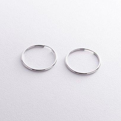 Сережки - кільця в білому золоті (3.1 см) с08531 №4