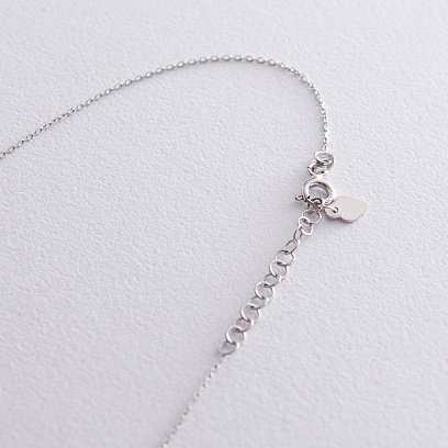 Срібне кольє з фіанітом 181019 №4