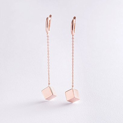 Золоті сережки з кубиками 470061