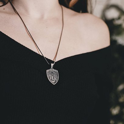 Серебряный кулон "Георгий Победоносец" 133176 №4