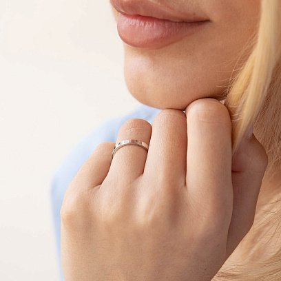 Золота каблучка з фіанітами к02950 №3