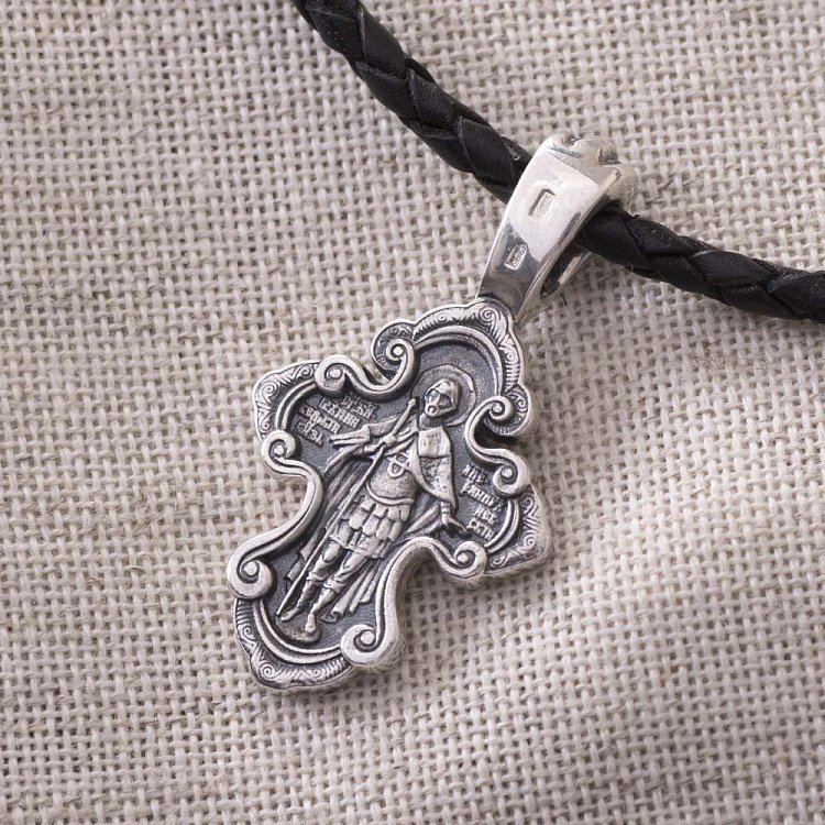 Православный крест (чернение) 131189 от ювелирного магазина Оникс - 1