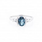 Помолвочное кольцо (топаз "Лондон голубой", фианиты) 111485 от ювелирного магазина Оникс - 2