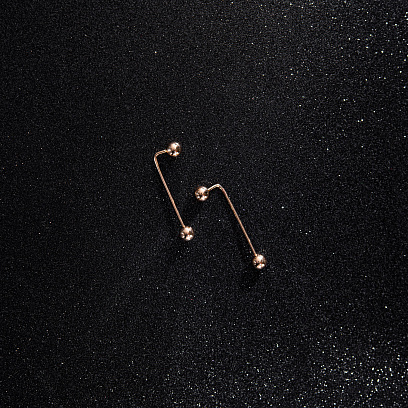 Сережки "Ophelia" з кульками (жовте золото) с09416 №3