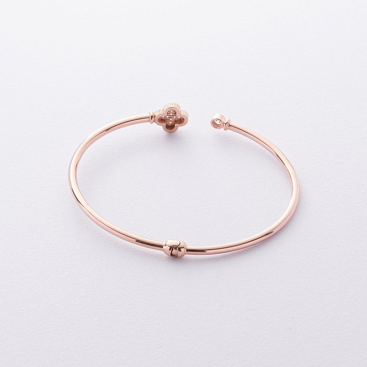 Золотой браслет "Клевер" (фианит) б04135 от ювелирного магазина Оникс - 4