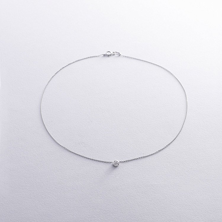 Золоте кольє з фіанітом кол01059 від ювелірного магазину Онікс - 3