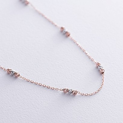 Золотой браслет "Шарики" на ногу б05351 №2