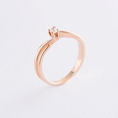 Заручальна каблучка в червоному золоті (фіаніт) к06094