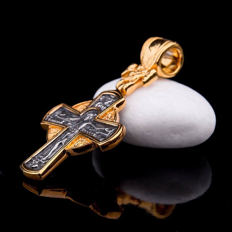 Православный крест "Распятие. Рождество Христово" 131769 от ювелирного магазина Оникс - 6