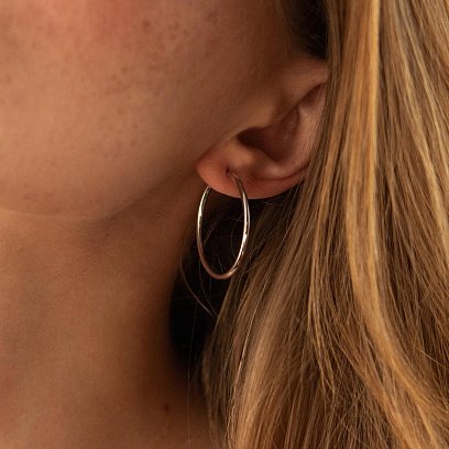 Серьги - кольца в белом золоте (3.1 см) с08531 №5