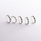 Серебряное кольцо с дорожкой голубых и желтых камней 112664 от ювелирного магазина Оникс - 9
