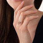 Золотое кольцо с сердечком и ключиком (фианит) к06868 от ювелирного магазина Оникс - 1