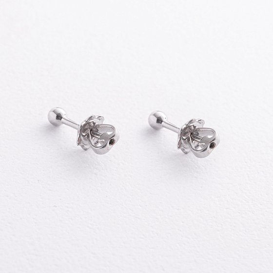 Серебряные серьги - пусеты "Шарики" mini 902-00909 №3