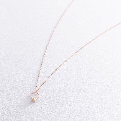 Золоте кольє із заручальною каблучкою (фіаніт) кол01738 №4