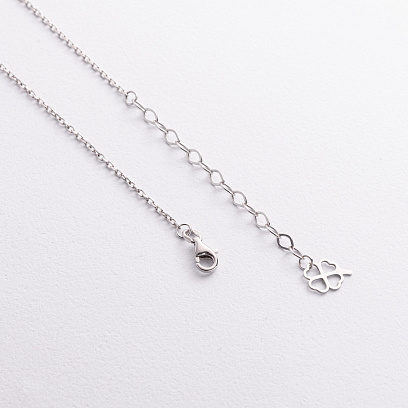 Серебряное колье "Клевер" (малахит) 181338 №3