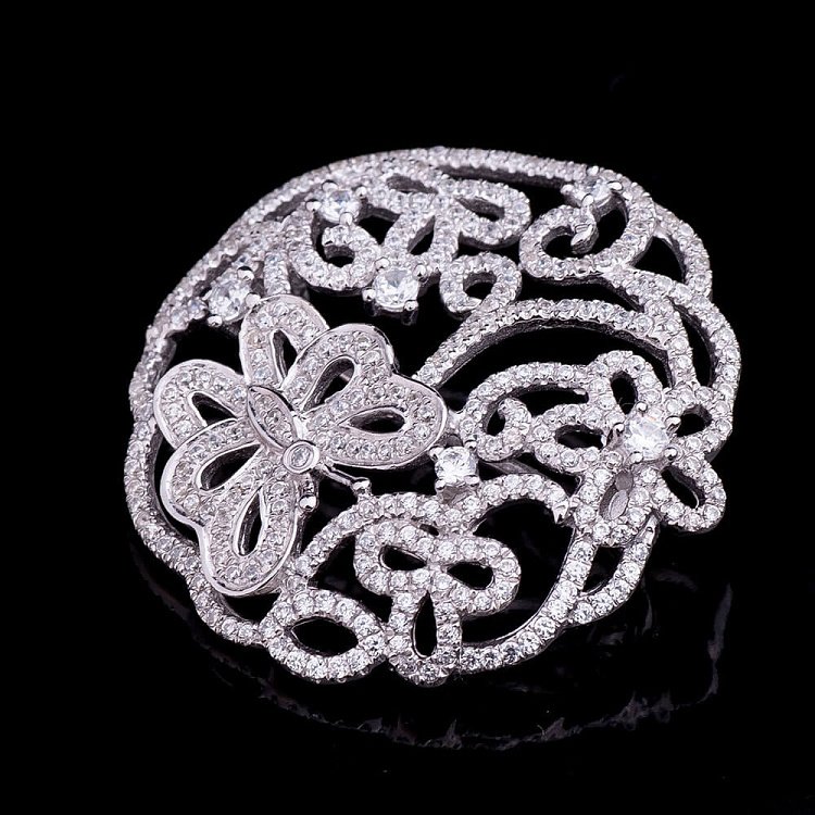 Срібна брошка з метеликом 16093 від ювелірного магазину Онікс - 1